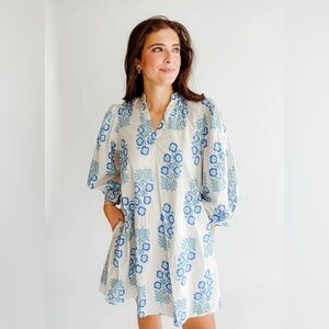 Entro Blue Floral Mini Dress